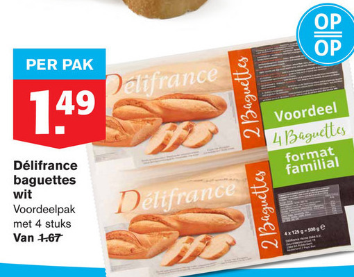 Delifrance   stokbrood folder aanbieding bij  Hoogvliet - details