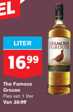 Famous Grouse   whisky folder aanbieding bij  Hoogvliet - details