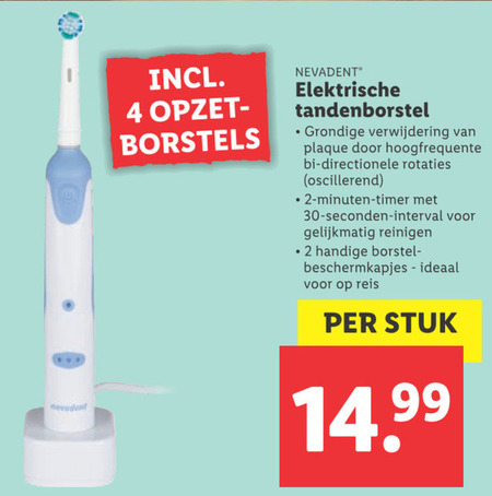 Nevadent   electrische tandenborstel folder aanbieding bij  Lidl - details