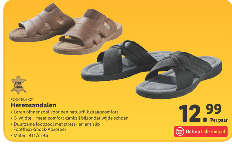 Footflexx herensandalen folder aanbieding bij Lidl details