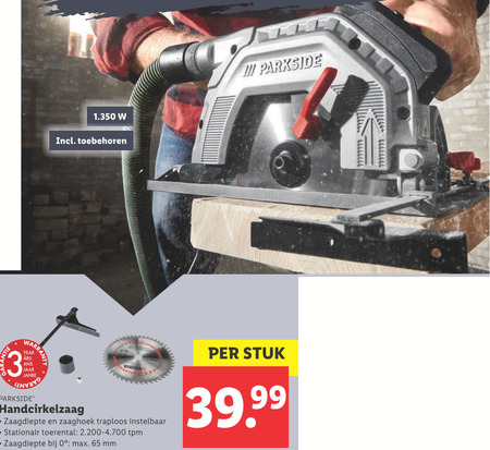 Parkside   handcirkelzaag folder aanbieding bij  Lidl - details