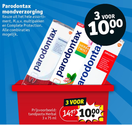 Paradontax   tandpasta folder aanbieding bij  Kruidvat - details