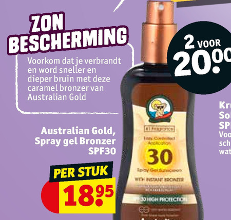 Australian Gold   zonnebrandolie folder aanbieding bij  Kruidvat - details