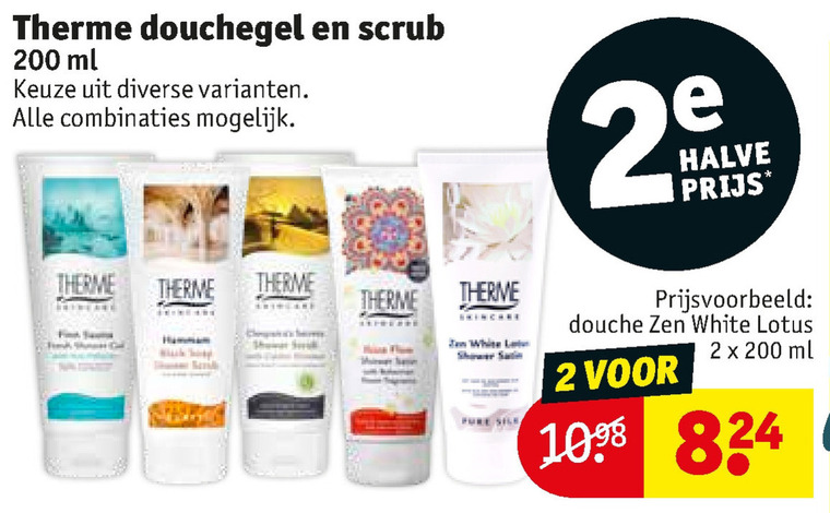 Therme   douchegel, scrubcreme folder aanbieding bij  Kruidvat - details