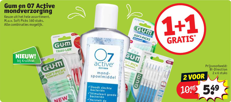 O7 Active   interdentale ragers, mondwater folder aanbieding bij  Kruidvat - details