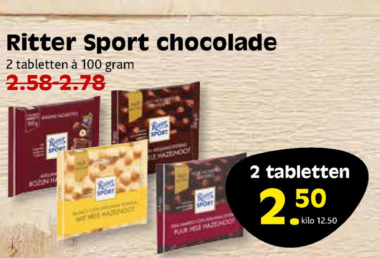 Ritter Sport   chocolade folder aanbieding bij  Boons Markt - details