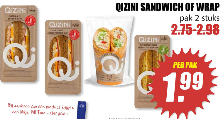 Qizini   panini , hartig broodje folder aanbieding bij  MCD Supermarkt Basis - details