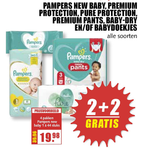 Pampers   luiers, billendoekjes folder aanbieding bij  MCD Supermarkt Basis - details