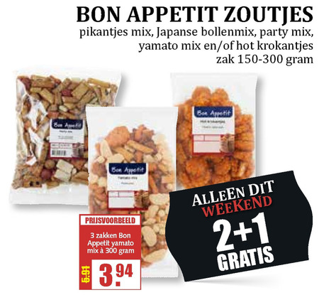 Bon Appetit   rijstzoutjes folder aanbieding bij  MCD Supermarkt Basis - details