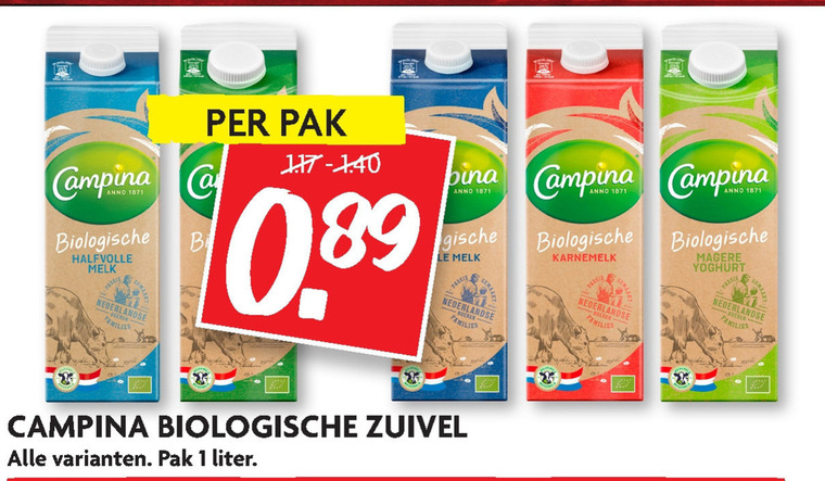 Campina   yoghurt, melk folder aanbieding bij  Dekamarkt - details