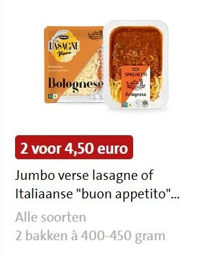 Jumbo Huismerk   lasagne, italiaanse maaltijd folder aanbieding bij  Jumbo - details