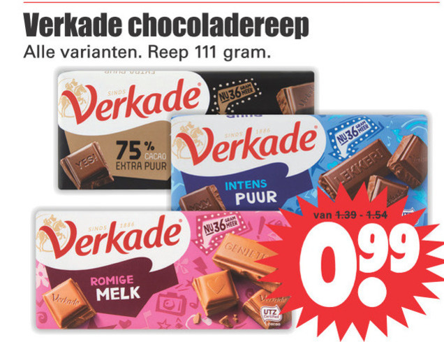 Verkade   chocolade folder aanbieding bij  Dirk - details