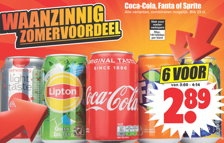 Sprite   frisdrank, cola folder aanbieding bij  Dirk - details