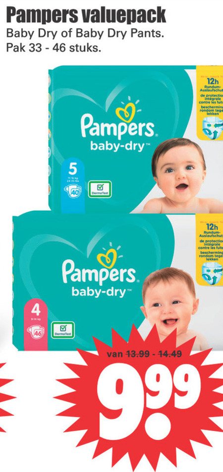 Pampers   luiers folder aanbieding bij  Dirk - details