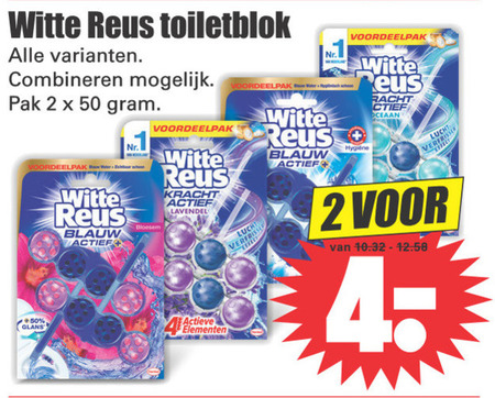 Witte Reus   toiletblok folder aanbieding bij  Dirk - details
