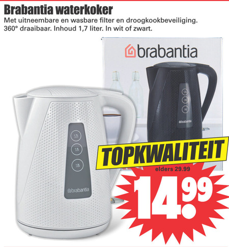 Brabantia   waterkoker folder aanbieding bij  Dirk - details