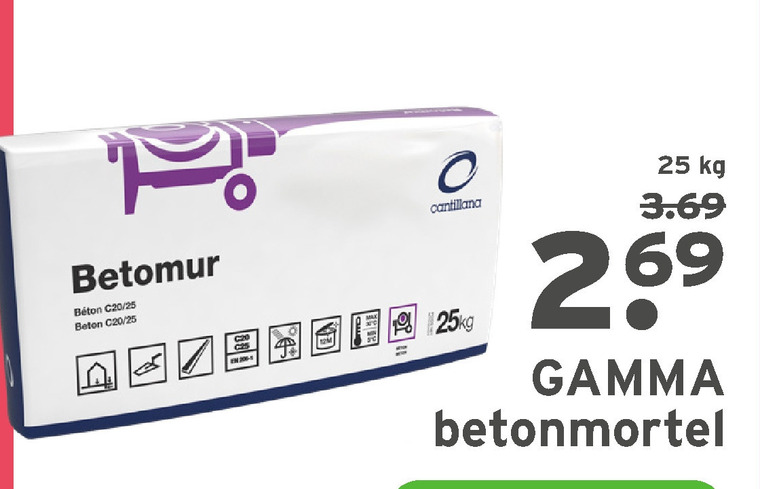 Gamma Huismerk   betonmortel folder aanbieding bij  Gamma - details