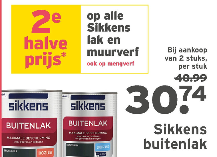 Sikkens   lak, mengverf folder aanbieding bij  Gamma - details