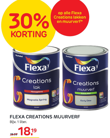 Flexa   muurverf, lak folder aanbieding bij  Praxis - details