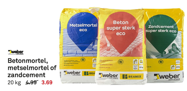 Weber Saint-Gobain   zandcement, betonmortel folder aanbieding bij  Karwei - details