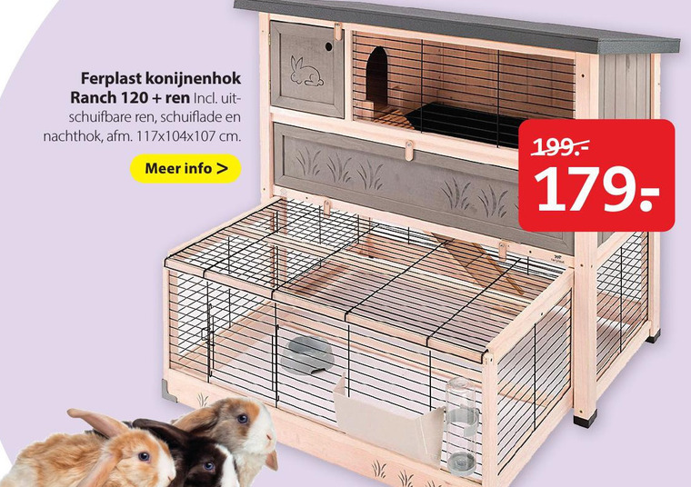 beneden noot Afhaalmaaltijd Ferplast konijnenhok folder aanbieding bij Pets Place - details