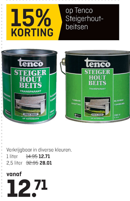 Tenco beits folder aanbieding bij Hubo -