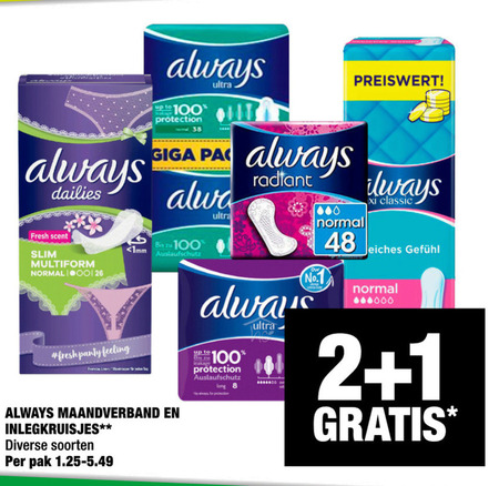 Always   maandverband, inlegkruisjes folder aanbieding bij  Big Bazar - details