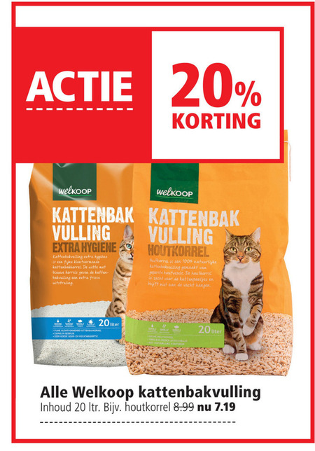 Welkoop Huismerk   kattenbakvulling folder aanbieding bij  Welkoop - details