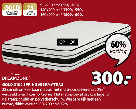 Dreamzone   matras folder aanbieding bij  Jysk - details