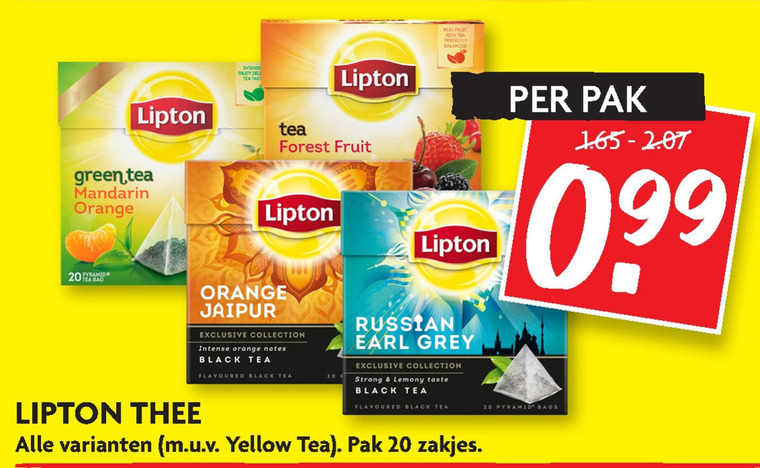 Lipton   thee folder aanbieding bij  Dekamarkt - details