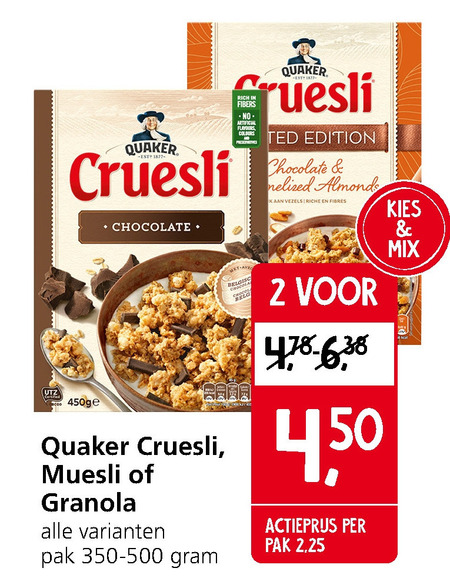 Quaker   cruesli folder aanbieding bij  Jan Linders - details