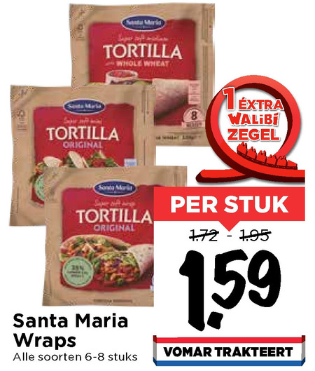 Santa Maria   tortilla folder aanbieding bij  Vomar - details