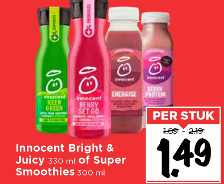 Innocent   fruitsmoothie, vruchtensap folder aanbieding bij  Vomar - details