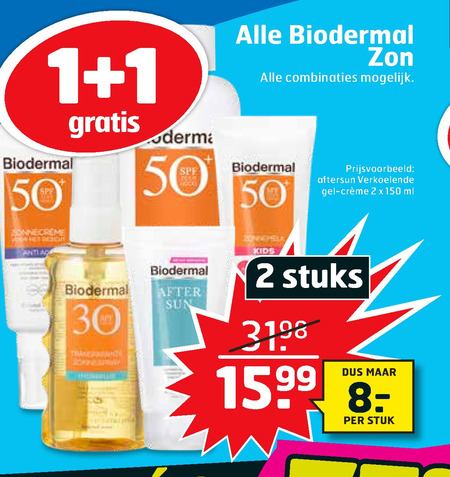 Biodermal   aftersun, zonnebrandolie folder aanbieding bij  Trekpleister - details