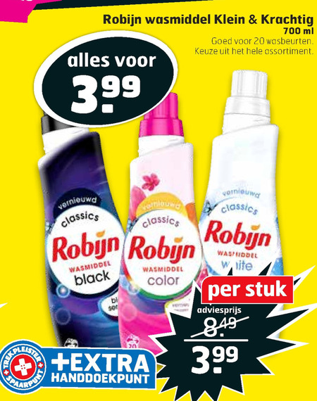 Robijn   wasmiddel folder aanbieding bij  Trekpleister - details