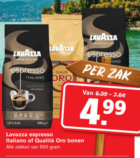Lavazza   koffiebonen folder aanbieding bij  Hoogvliet - details