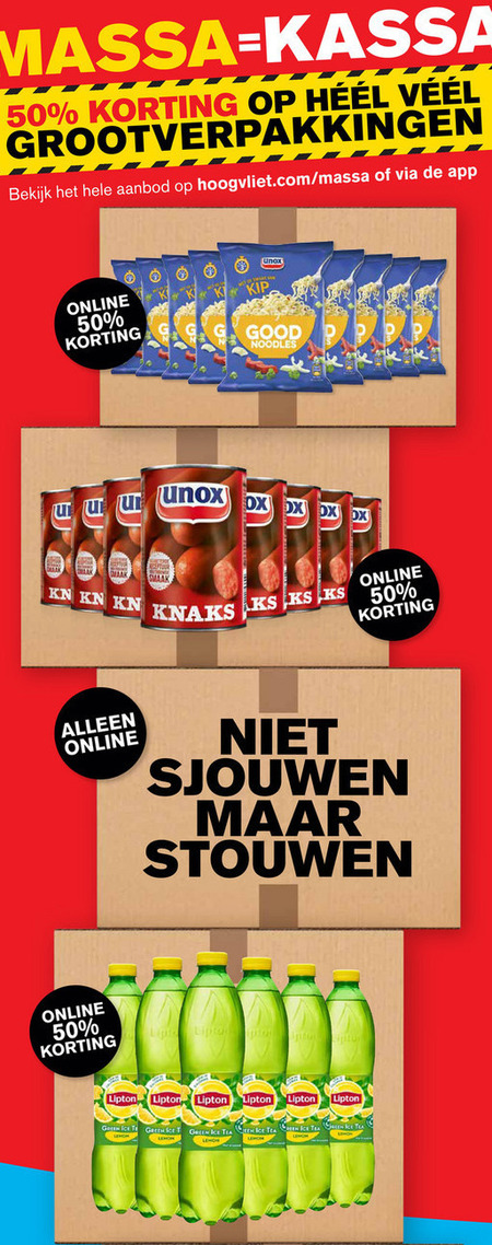 Lipton   ice tea, knakworst folder aanbieding bij  Hoogvliet - details