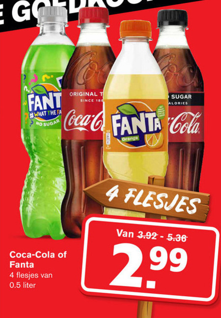 Fanta   frisdrank, cola folder aanbieding bij  Hoogvliet - details