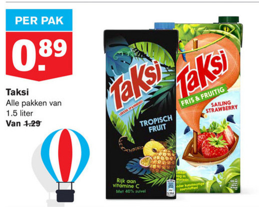 Taksi   fruitdrank folder aanbieding bij  Hoogvliet - details