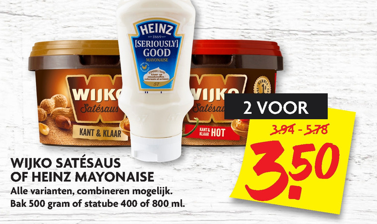 Heinz   mayonaise, satesaus folder aanbieding bij  Dekamarkt - details