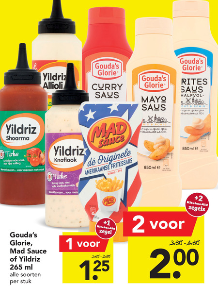 Yildriz   fritessaus, curryketchup folder aanbieding bij  Deen - details