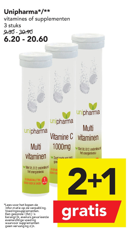 unipharma   voedingssupplement, multivitaminen folder aanbieding bij  Deen - details