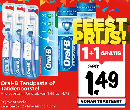 Oral-B   tandenborstel, tandpasta folder aanbieding bij  Vomar - details