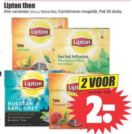 Lipton   thee folder aanbieding bij  Dirk - details