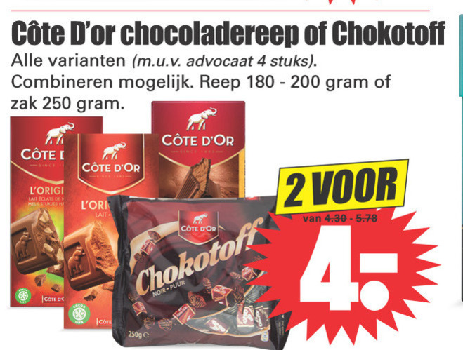 Cote D Or   chocolade folder aanbieding bij  Dirk - details