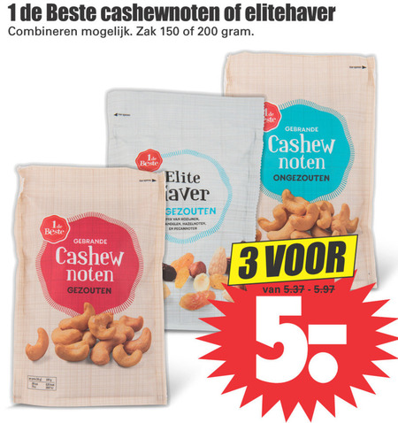 1 De Beste   cashewnoten, studentenhaver folder aanbieding bij  Dirk - details