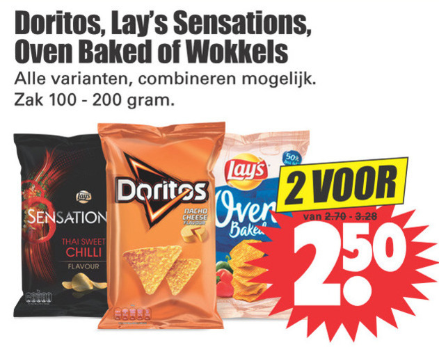 Doritos   zoutje, chips folder aanbieding bij  Dirk - details