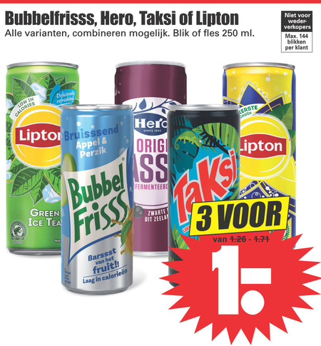 Hero   frisdrank, ice tea folder aanbieding bij  Dirk - details