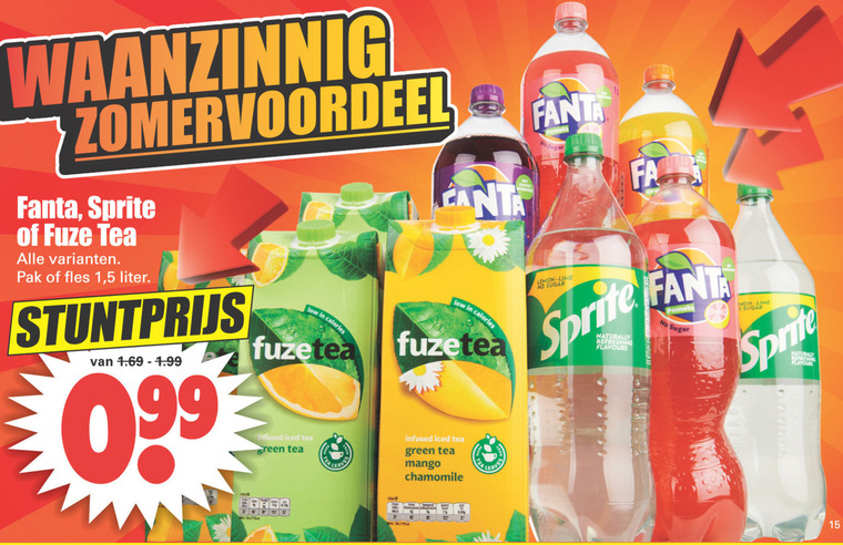 Fanta   frisdrank, ice tea folder aanbieding bij  Dirk - details