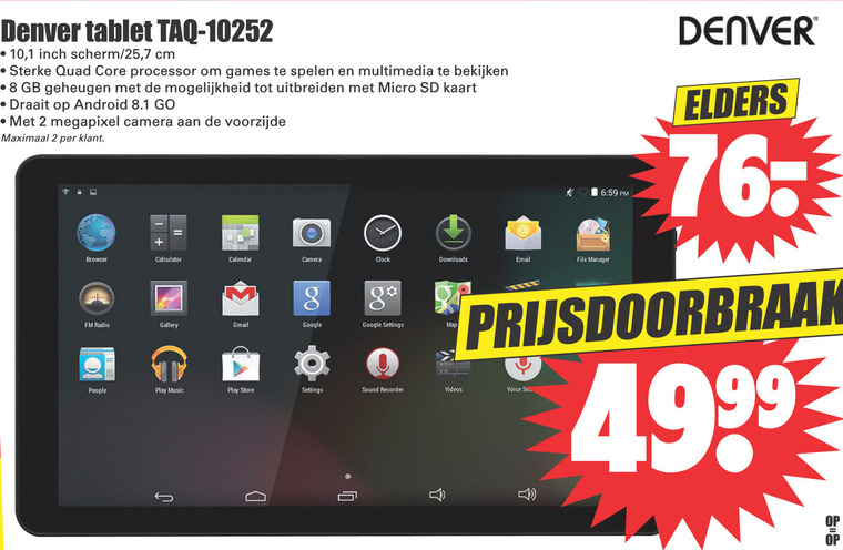 Denver   tablet folder aanbieding bij  Dirk - details